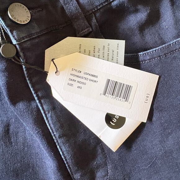 Universal Standard High Waisted Shorts 4XS 00 0 2XS NWT Dark Indigo Jean Denim - Picture 4 of 5